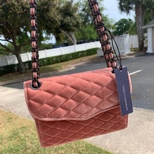 LAST CALL!!! RM Pink Quilted Velvet Shoulder Bag